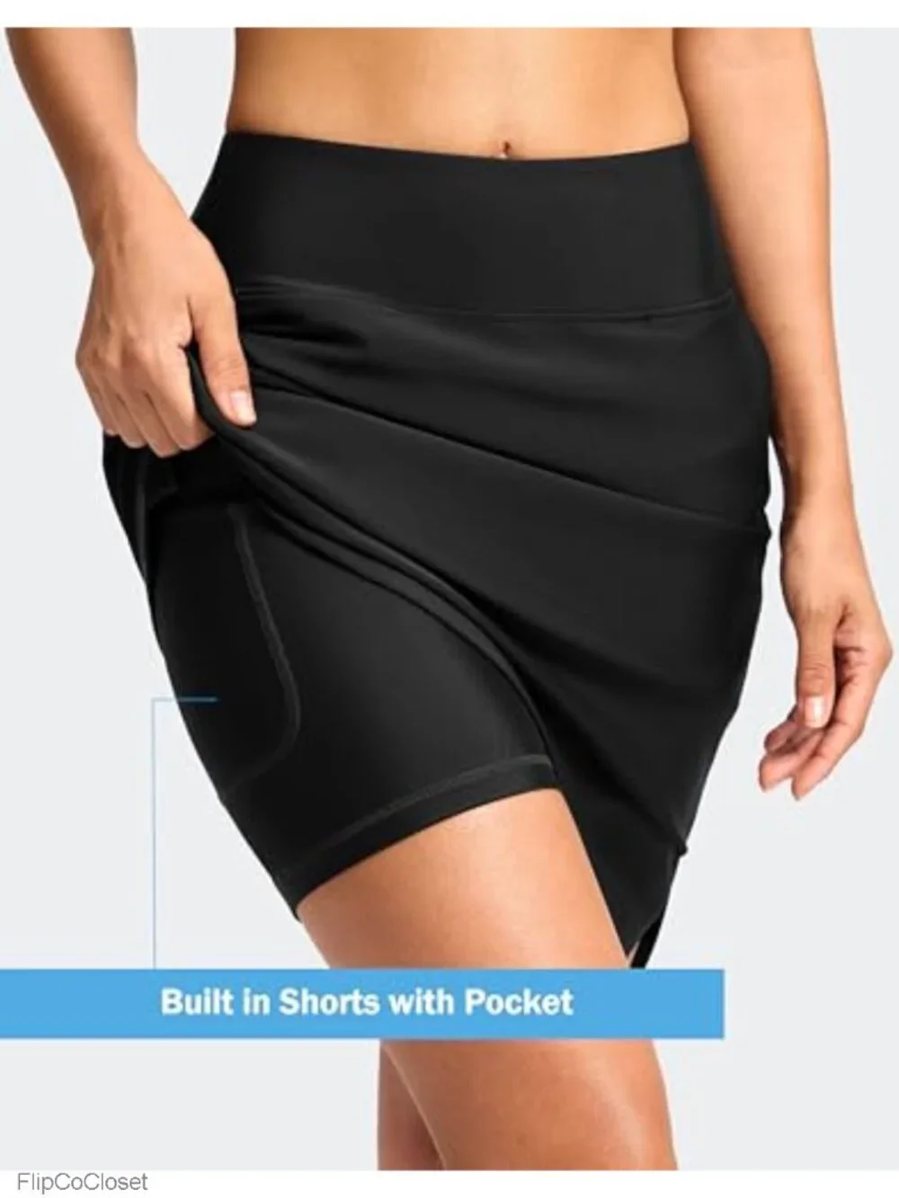 Women's Swim Skirt Skort High Waisted Tummy Control Chlorine Resistant UPF 50